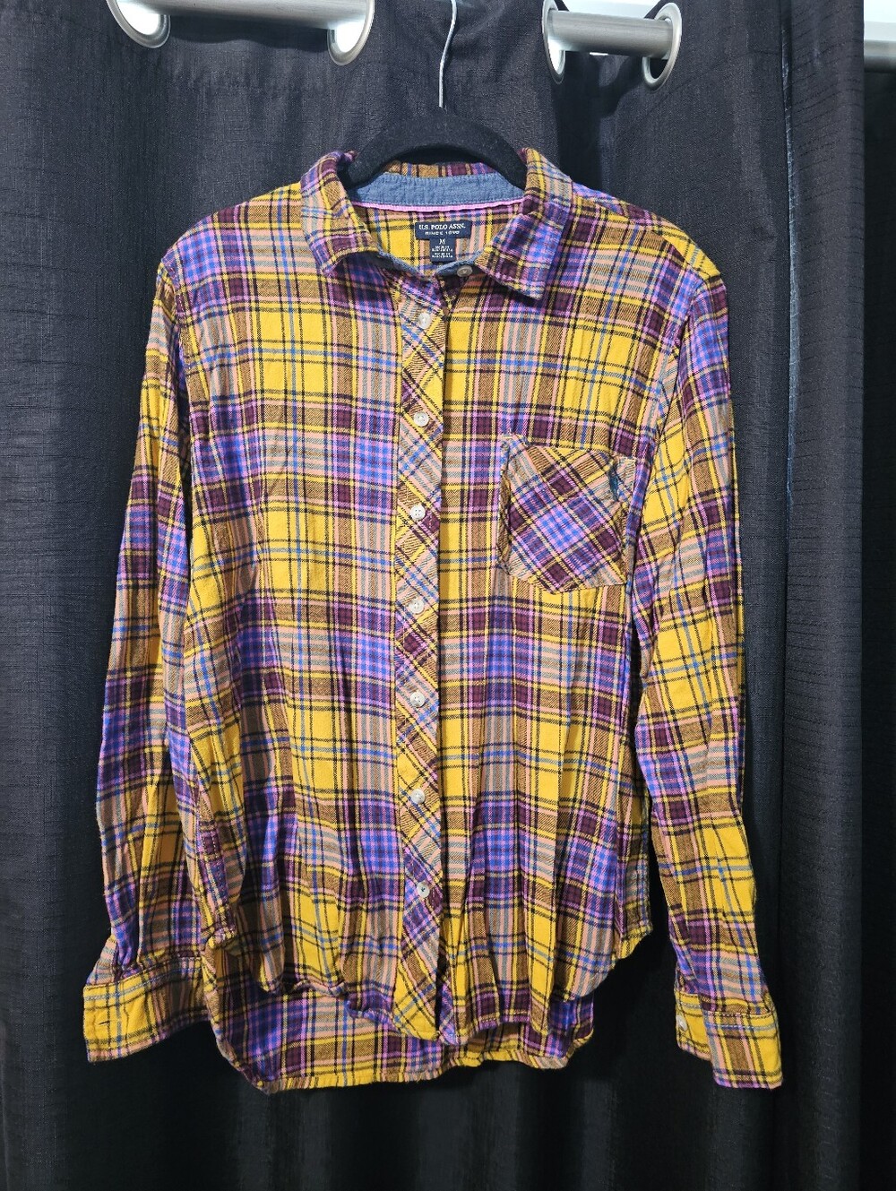 U.S Polo Plaid Women's Button-Up Shirt M